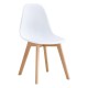 Silla MARAIS, madera, polipropileno blanco