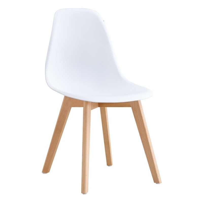 Silla MARAIS, madera, polipropileno blanco