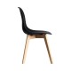 Silla MARAIS, madera, polipropileno negro