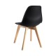 Silla MARAIS, madera, polipropileno negro