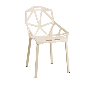 Silla Alfa Beige de polipropileno y acero reforzado