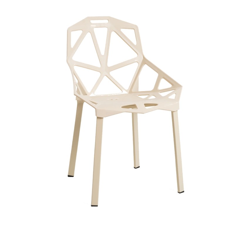 Silla Alfa Beige de polipropileno y acero reforzado