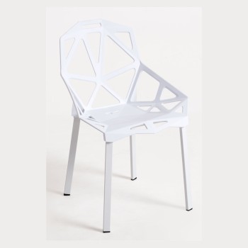 Silla Alfa Blanco de polipropileno y acero reforzado