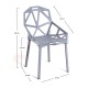 Silla Alfa Gris oscuro de polipropileno y acero reforzado