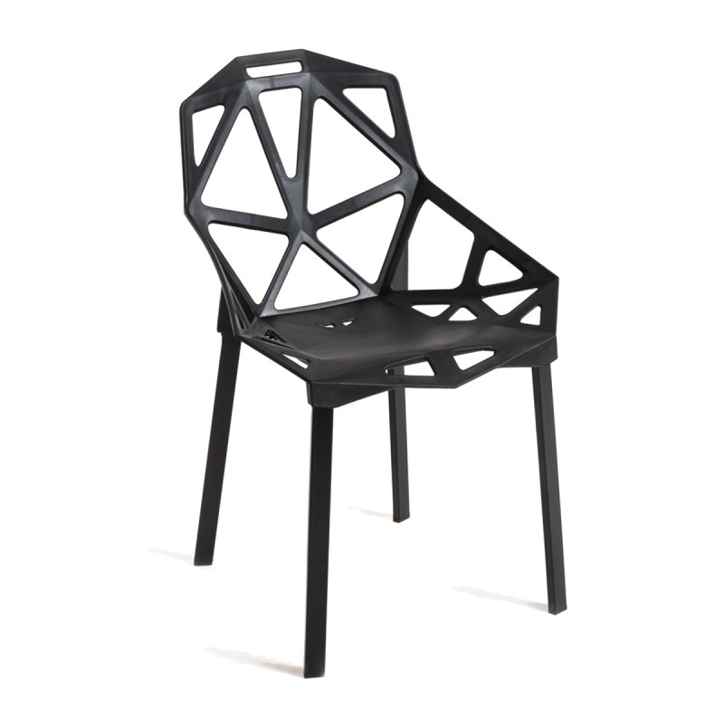 Silla Alfa Negro de polipropileno y acero reforzado