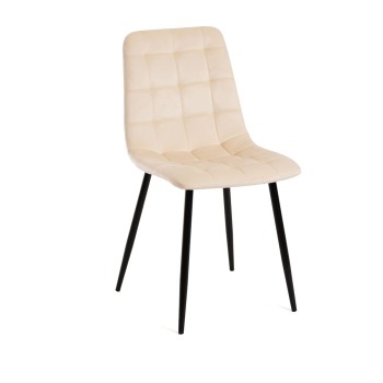 Silla Baiky Beige tapizada en terciopelo