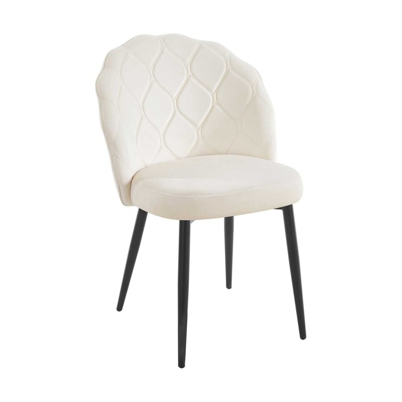 Silla Barya Black Beige tapizada en terciopelo