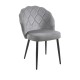 Silla Barya Black Gris tapizada en terciopelo