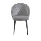 Silla Barya Black Gris tapizada en terciopelo