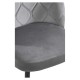 Silla Barya Black Gris tapizada en terciopelo