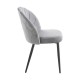 Silla Barya Black Gris tapizada en terciopelo
