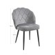 Silla Barya Black Gris tapizada en terciopelo