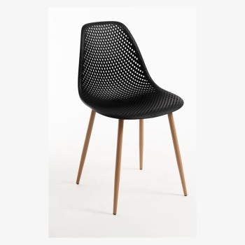 Silla Belda Negro de polipropileno y acero reforzado