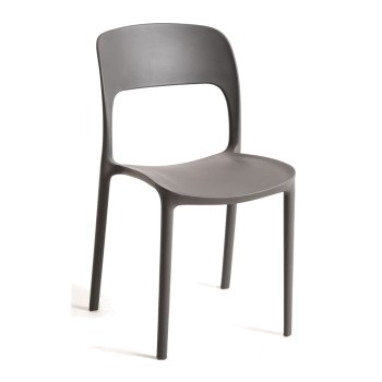 Silla Olga Gris oscuro de polipropileno