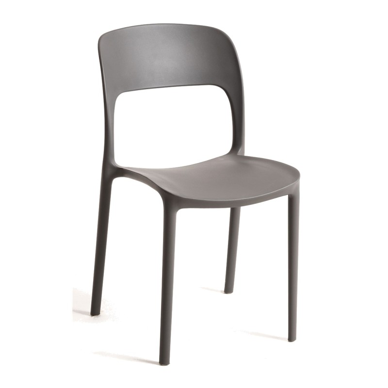 Silla Olga Gris oscuro de polipropileno