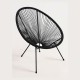 Silla Eggs Negro de acero