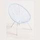 Silla Eggs Blanco de acero y polietileno