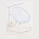 Silla Eggs Blanco de acero y polietileno