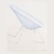 Silla Eggs Blanco de acero y polietileno