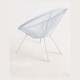 Silla Eggs Blanco de acero y polietileno