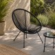Silla Eggs Negro de acero