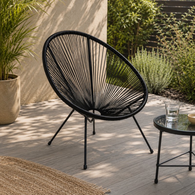 Silla Eggs Negro de acero