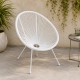 Silla Eggs Blanco de acero y polietileno