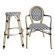 Sillón TARAMAY, apilable, aluminio, mesh blanco y negro