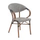 Sillón NERJA, apilable, aluminio, teslin gris bronce