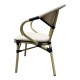 Sillón NERJA, apilable, aluminio, mesh beige y marrón