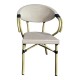 Sillón NERJA, apilable, aluminio, mesh beige y marrón