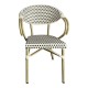 Sillón NERJA, apilable, aluminio, ratán beige y marrón