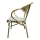 Sillón NERJA, apilable, aluminio, ratán beige y marrón
