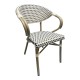 Sillón NERJA, apilable, aluminio, ratán beige y marrón