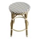 Taburete NERJA, apilable, aluminio, ratán beige y marrón
