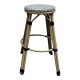 Taburete TARAMAY, apilable, aluminio, mesh crema y verde