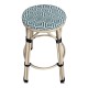 Taburete TARAMAY, apilable, aluminio, mesh crema y verde