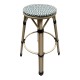 Taburete TARAMAY, apilable, aluminio, mesh crema y verde