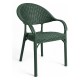 Sillón TORREMOLINOS, apilable, patas metálicas, polipropileno verde