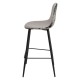 Taburete HORUS NEW, metal, tapizado velvet gris con trasera floral a juego