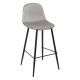 Taburete HORUS NEW, metal, tapizado velvet gris con trasera floral a juego