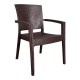 Sillón LIDO, apilable, polipropileno marrón chocolate