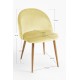 Silla Hill Amarillo dorado tapizada en terciopelo