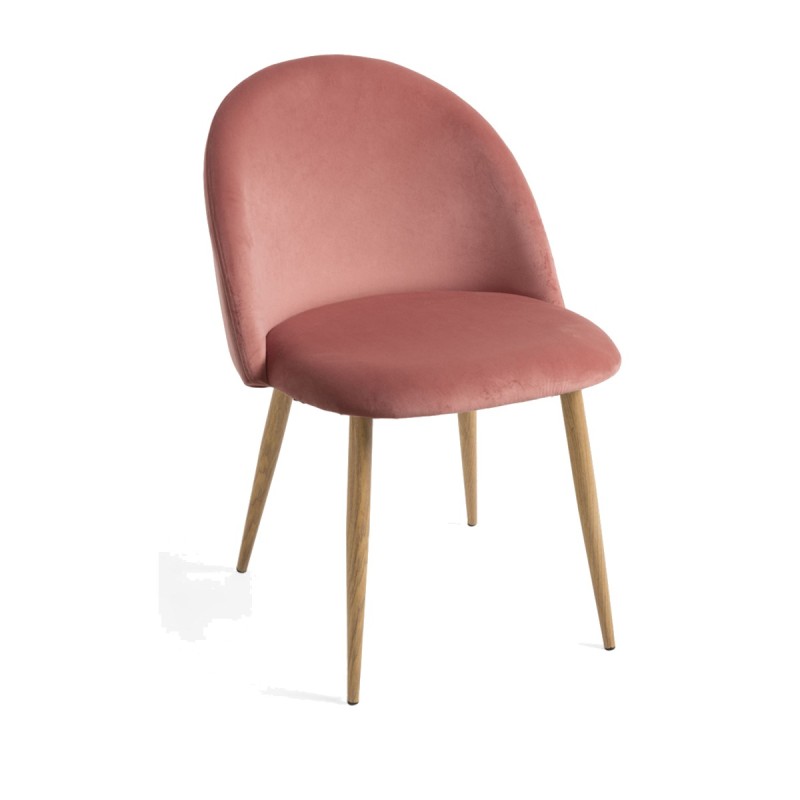 Silla Hill Rosa tapizada en terciopelo