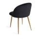 Silla Hill Negro tapizada en terciopelo