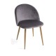 Silla Hill Gris oscuro tapizada en terciopelo