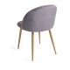 Silla Hill Gris oscuro tapizada en terciopelo