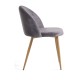 Silla Hill Gris oscuro tapizada en terciopelo