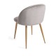 Silla Hill Gris claro tapizada en terciopelo