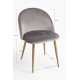 Silla Hill Gris claro tapizada en terciopelo